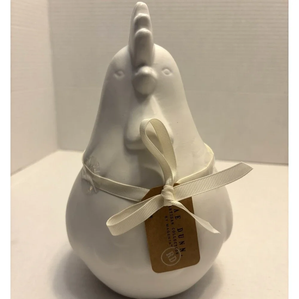 Rae Dunn Artisan Canister Cookie Jar Farm House Life Chicken Rooster White NWT